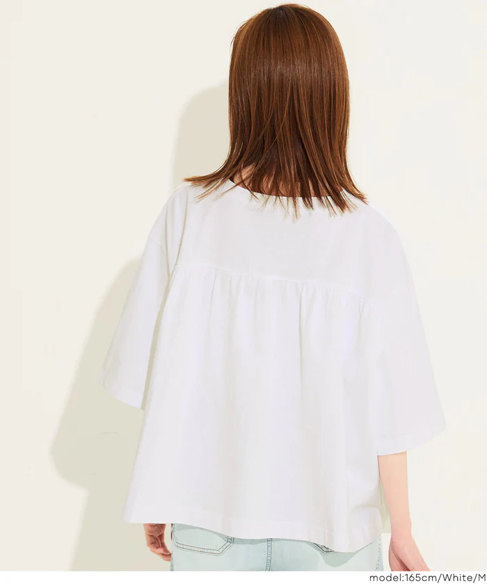 ５分袖バックギャザーTシャツ レディース メール便不可 - Image 6