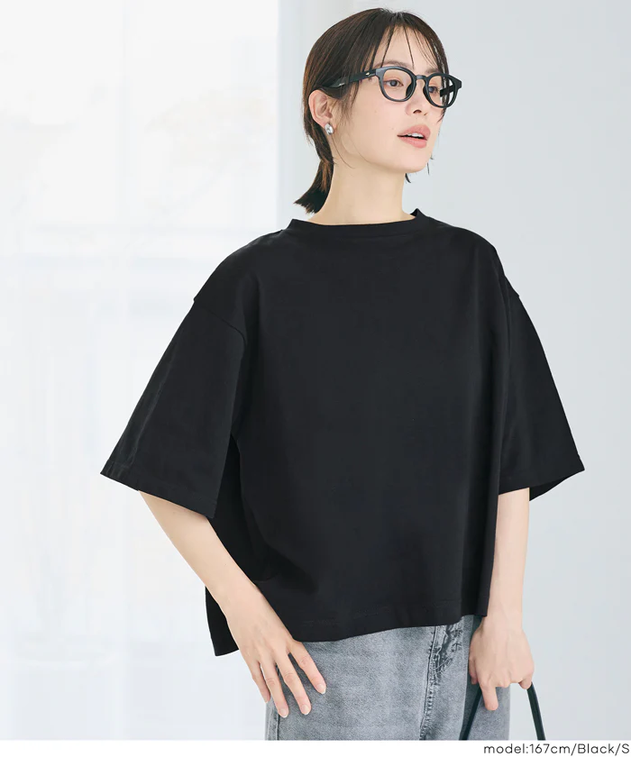 ５分袖バックギャザーTシャツ レディース メール便不可 - Image 8