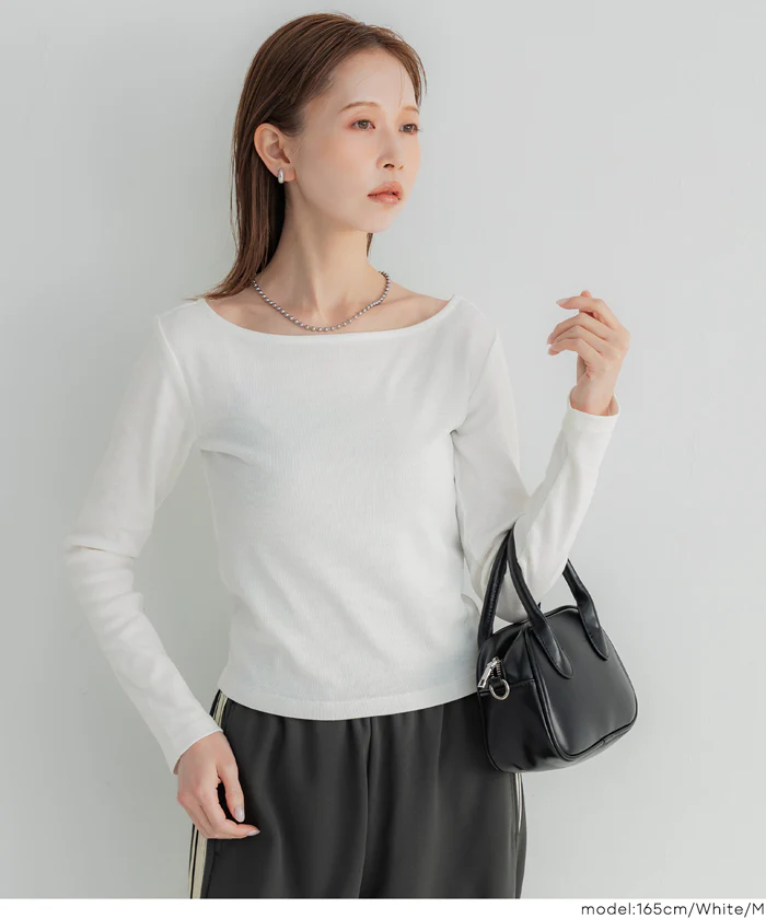 ボートネックリブTシャツ レディース メール便不可 - Image 14
