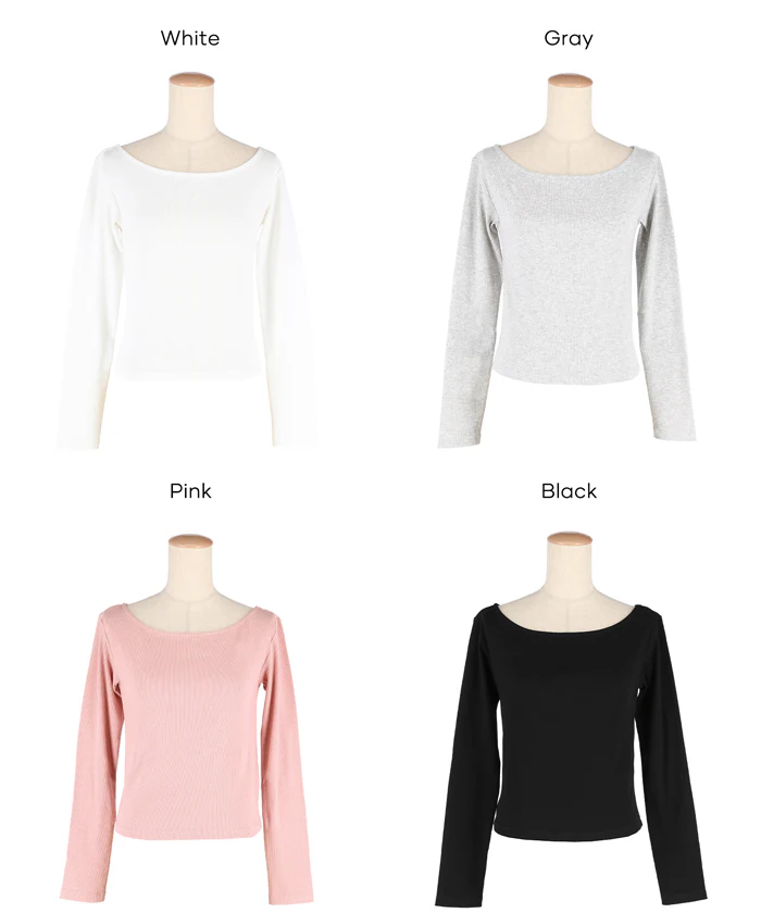 ボートネックリブTシャツ レディース メール便不可 - Image 20
