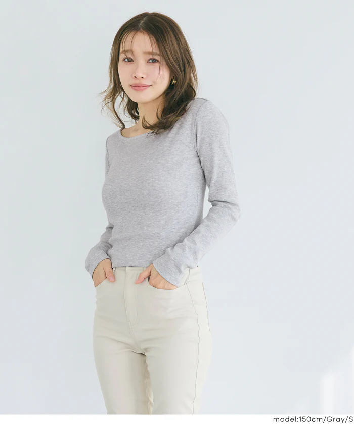 ボートネックリブTシャツ レディース メール便不可 - Image 8