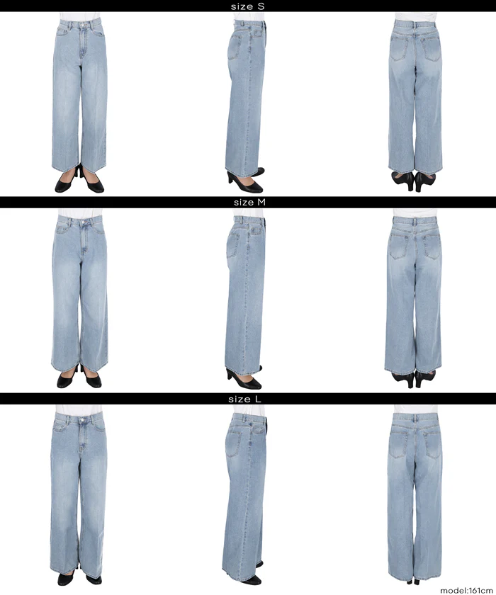 センタープレスストレートデニムパンツ レディース メール便不可 - Image 11