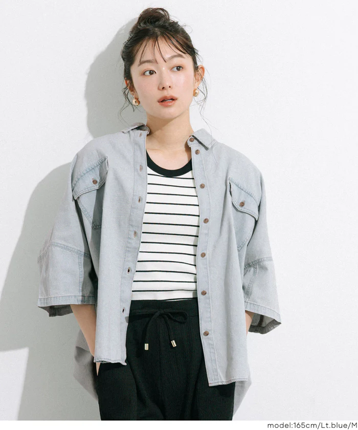 デニムビック半袖シャツ レディース メール便不可 - Image 2