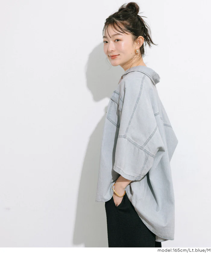 デニムビック半袖シャツ レディース メール便不可 - Image 3