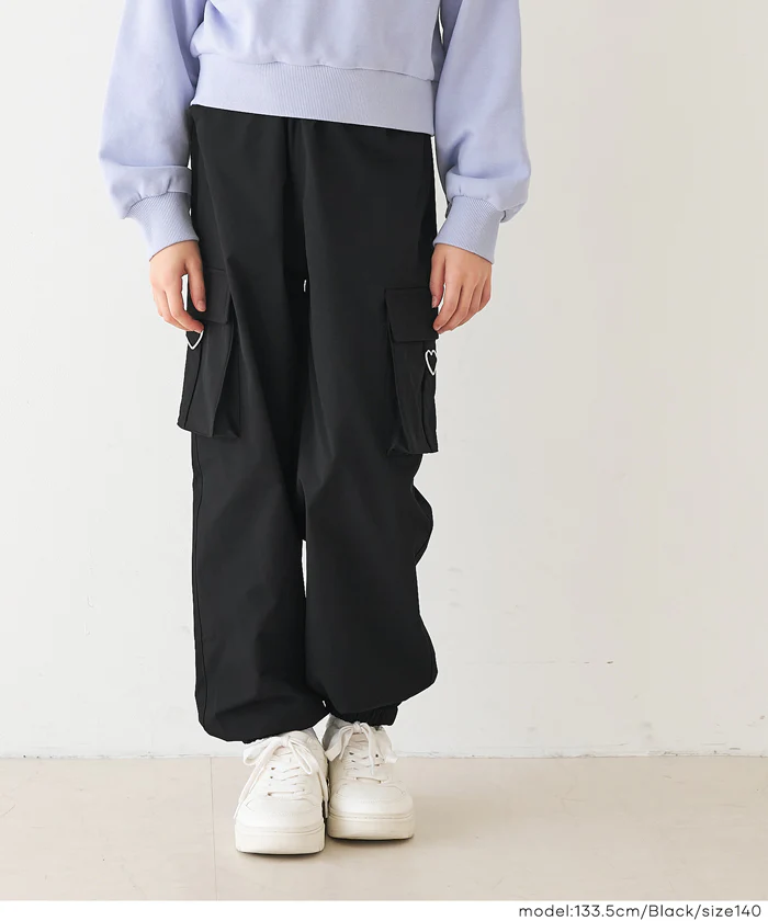 【DAILY WARM】 裏微起毛ハートカーゴパンツ キッズ メール便不可 - Image 12