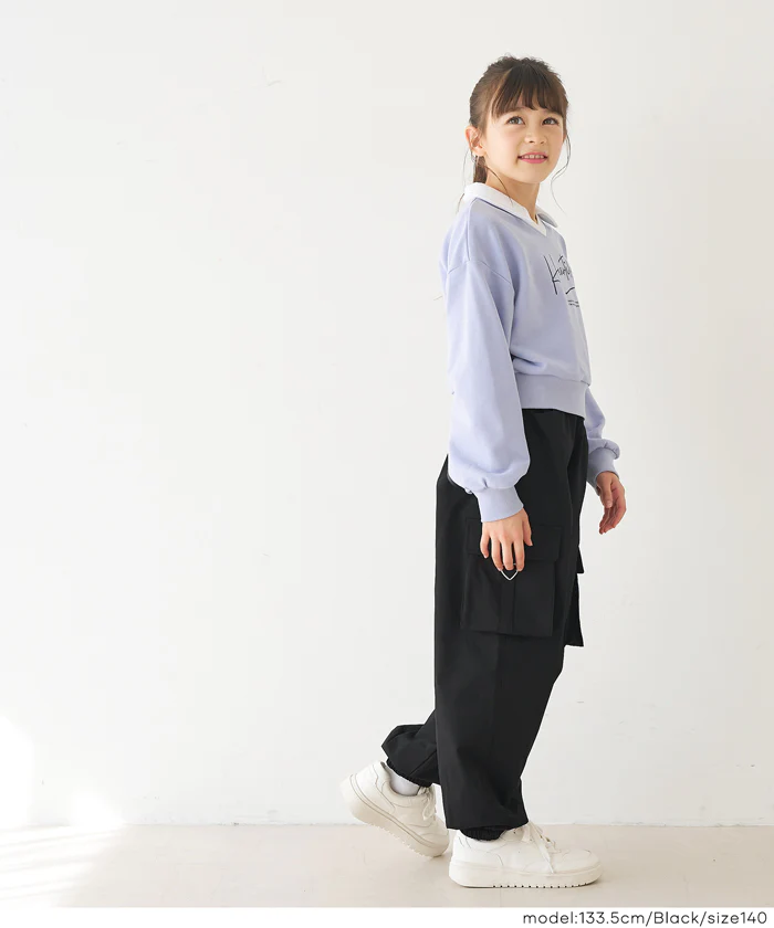 【DAILY WARM】 裏微起毛ハートカーゴパンツ キッズ メール便不可 - Image 13