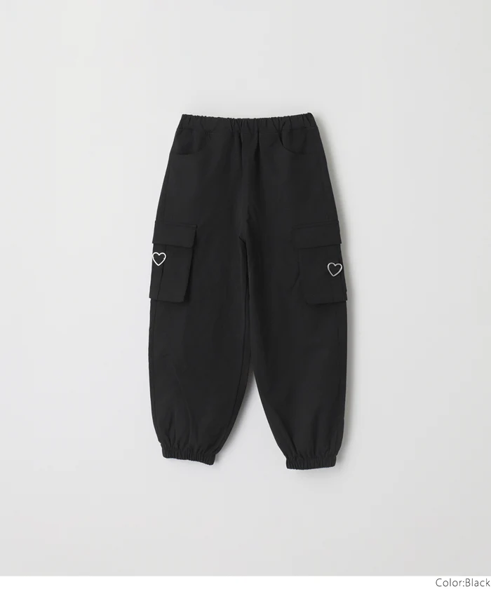 【DAILY WARM】 裏微起毛ハートカーゴパンツ キッズ メール便不可 - Image 16
