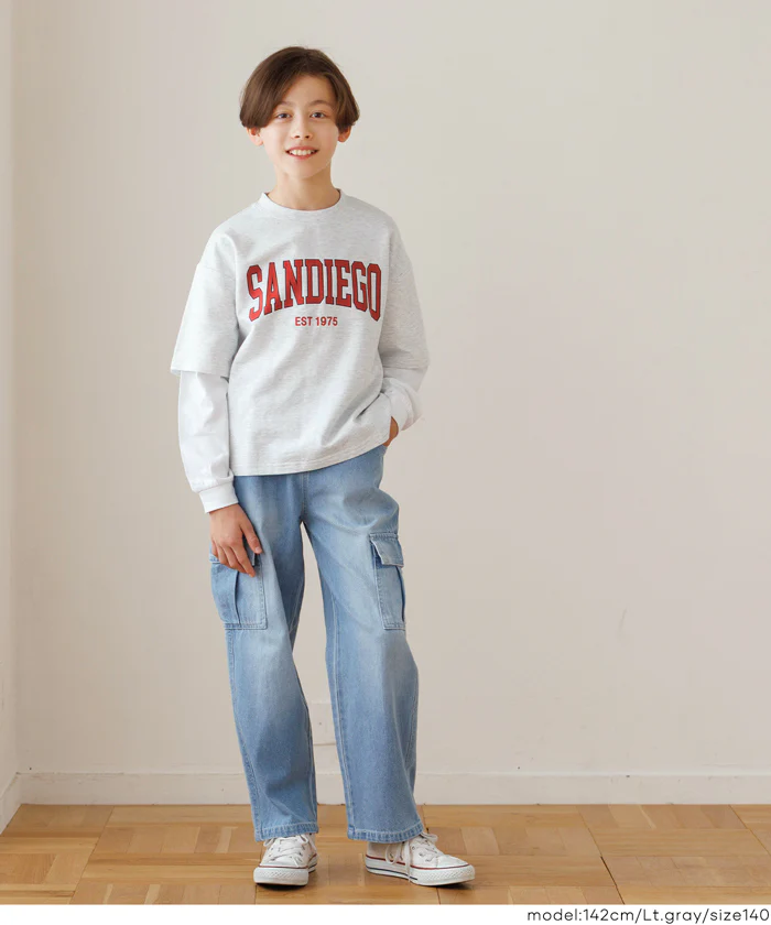 セール★1690円→990円 長袖レイヤードTシャツ キッズ メール便不可 - Image 2