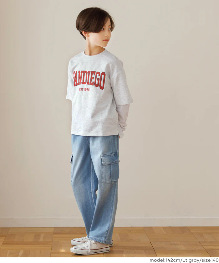 セール★1690円→990円 長袖レイヤードTシャツ キッズ メール便不可 - Image 5