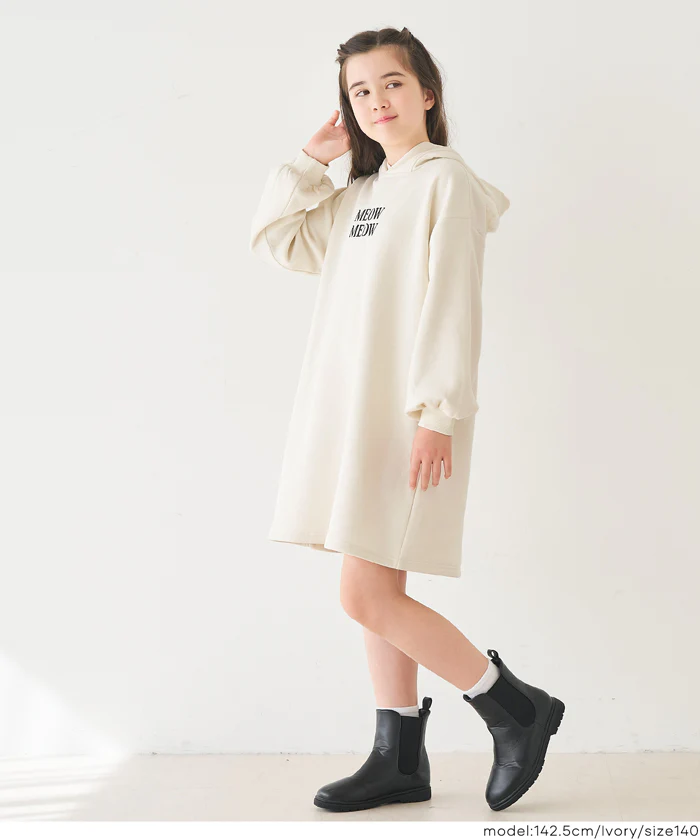 裏起毛ネコ耳ワンピース キッズ メール便不可 - Image 4