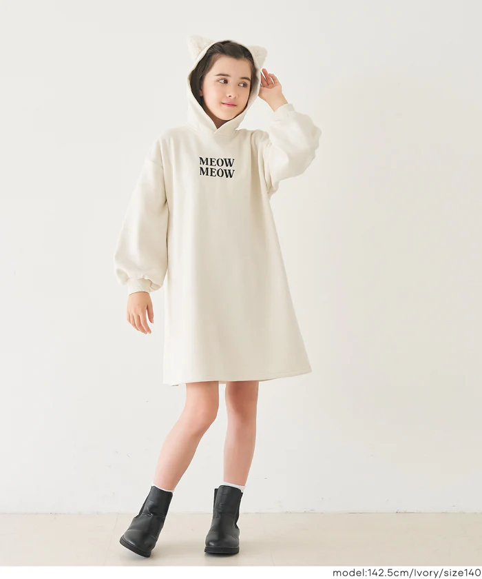 裏起毛ネコ耳ワンピース キッズ メール便不可 - Image 6