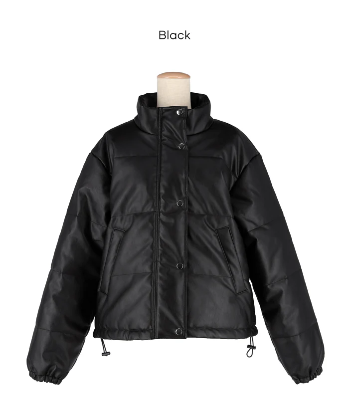 セール★5990円→3990円 フェイクレザー中綿ジャケット レディース 送料無料/メール便不可 - Image 11