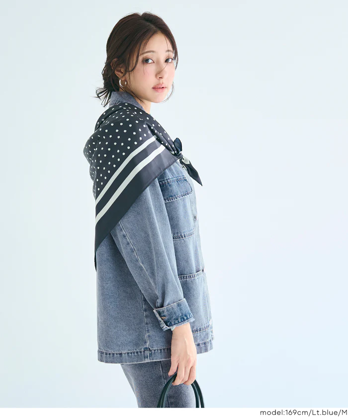 セール★3990円→2990円デニムカバーオールジャケット レディース メール便不可 - Image 10