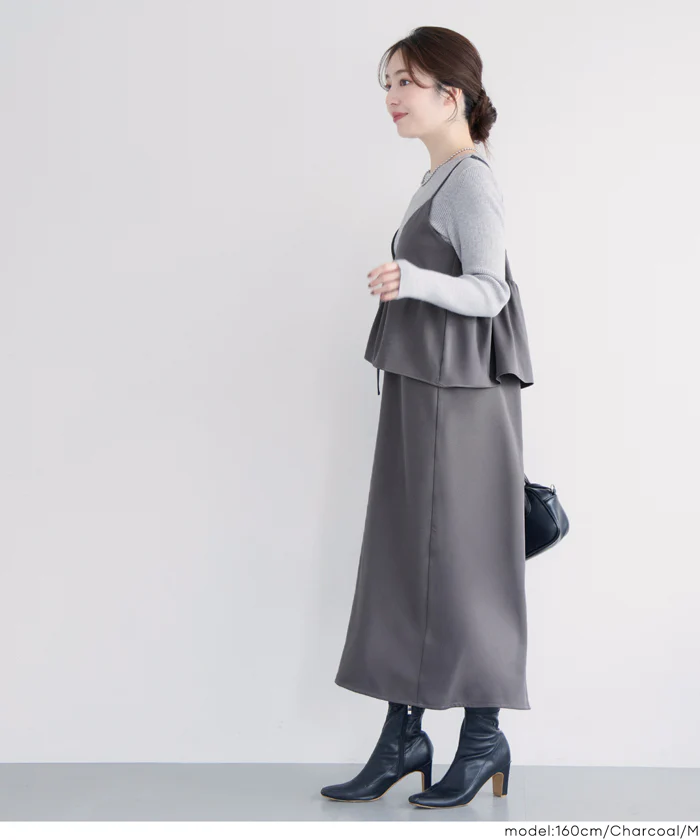 セール★2990円→2490円ペプラムキャミソールワンピース レディース メール便不可 - Image 7