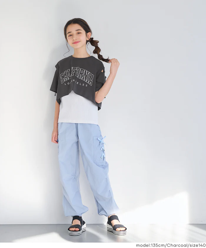 肩あきTシャツ＆タンクトップ 2点セット キッズ メール便不可 - Image 2