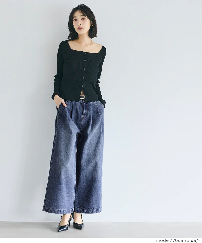 セール★3990円→3490円 タックデニムパンツ レディース メール便不可 - Image 4