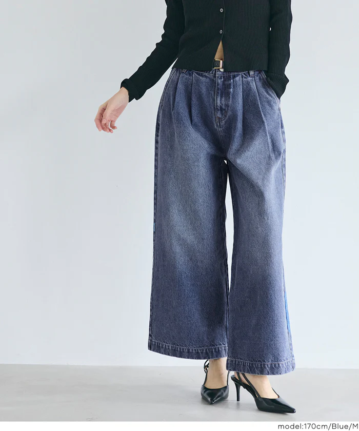 セール★3990円→3490円 タックデニムパンツ レディース メール便不可 - Image 5