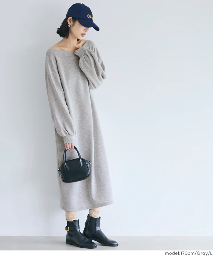 セール★2690円→2490円 裏毛2wayオフショルダーワンピース レディース メール便不可 - Image 3