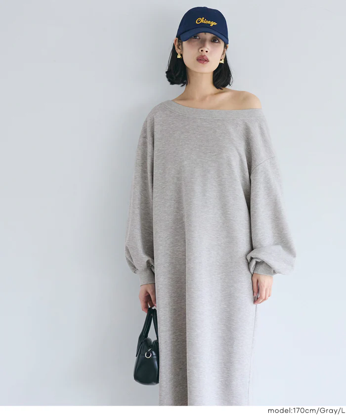 セール★2690円→2490円 裏毛2wayオフショルダーワンピース レディース メール便不可 - Image 8