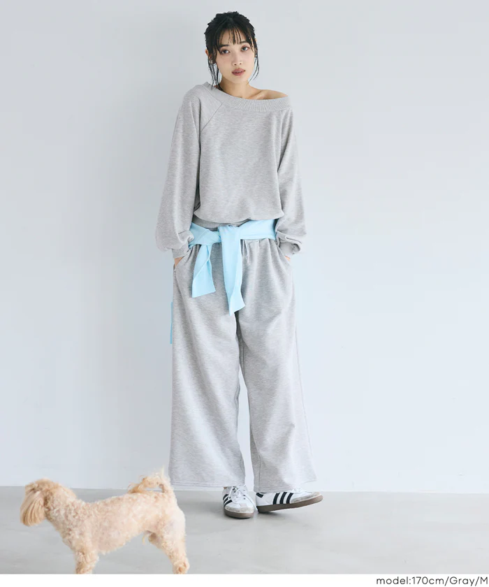裏毛オフショルダートップス レディース メール便不可 - Image 3