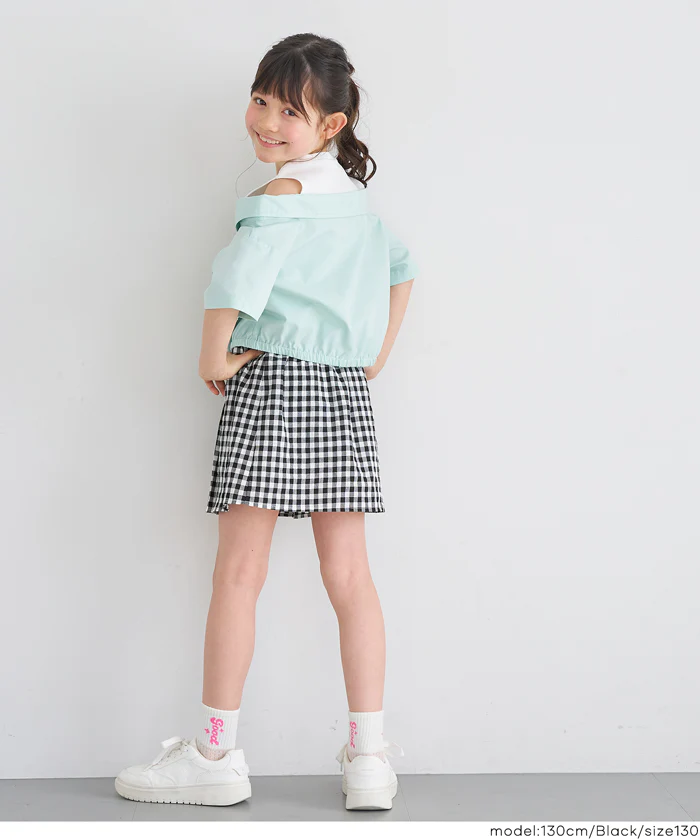 ギンガムチェックプリーツスカート キッズ メール便不可 - Image 3