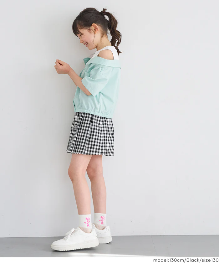 ギンガムチェックプリーツスカート キッズ メール便不可 - Image 5