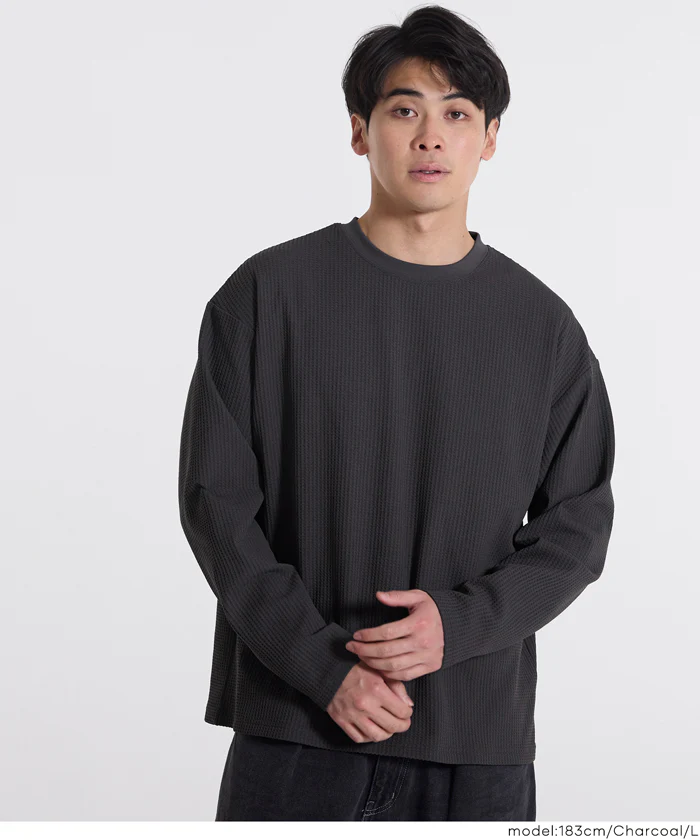 セール★2490円→1990円 EAZY TEX ワッフルロンT メンズ メール便不可 - Image 3