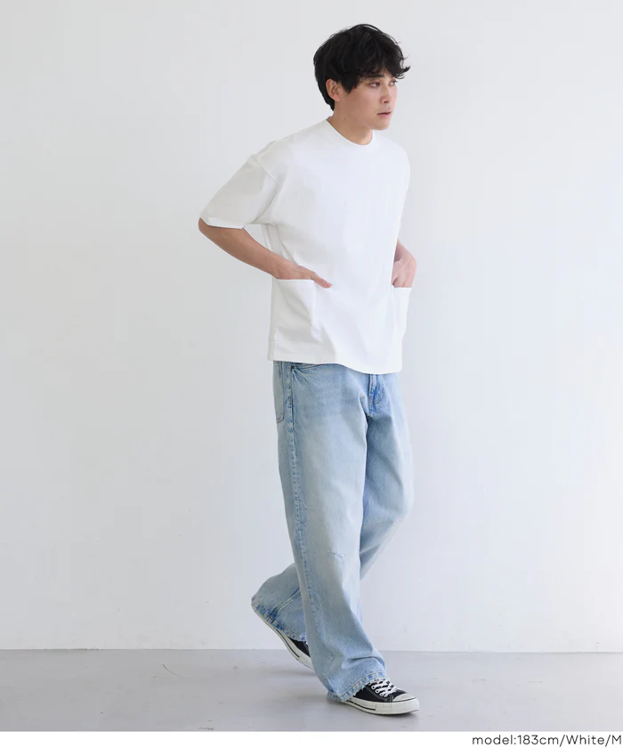 ヘビーウェイト裾ダブルポケットTシャツ メンズ レディース メール便不可 - Image 10