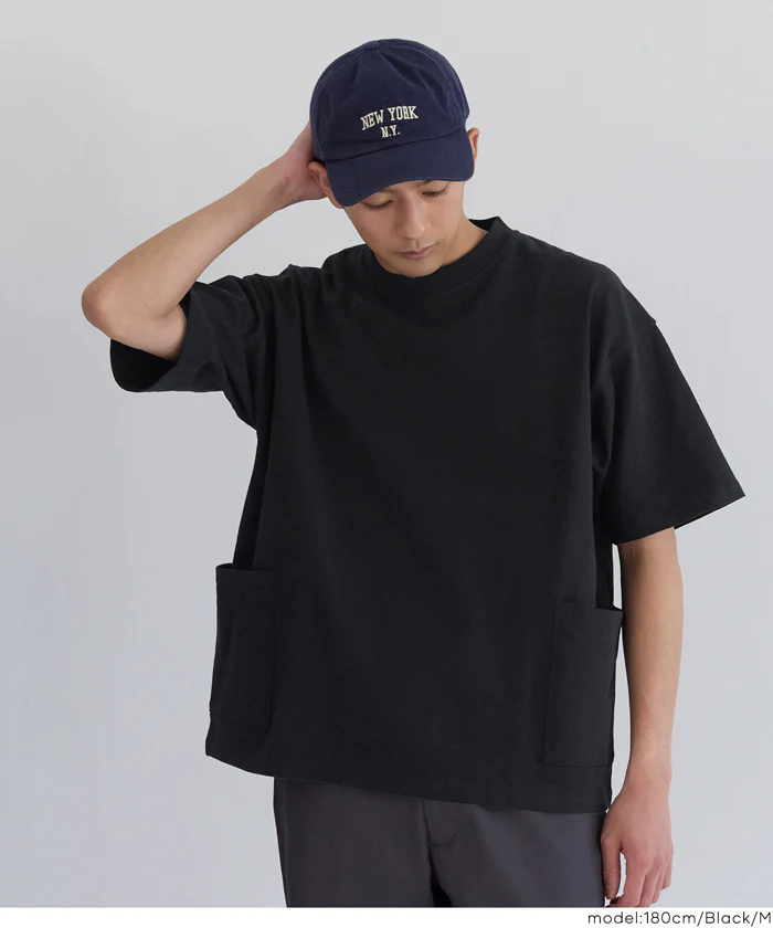 ヘビーウェイト裾ダブルポケットTシャツ メンズ レディース メール便不可 - Image 6