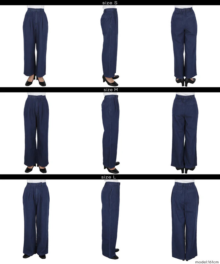とろみデニムタックパンツ レディース 送料無料/メール便不可 - Image 14