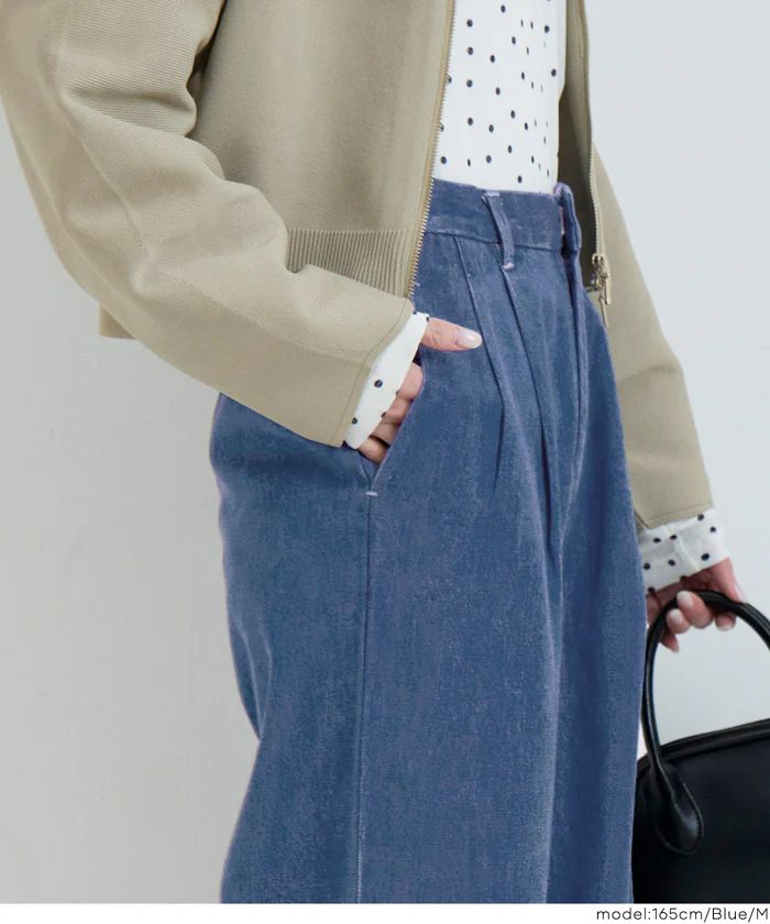とろみデニムタックパンツ レディース 送料無料/メール便不可 - Image 7