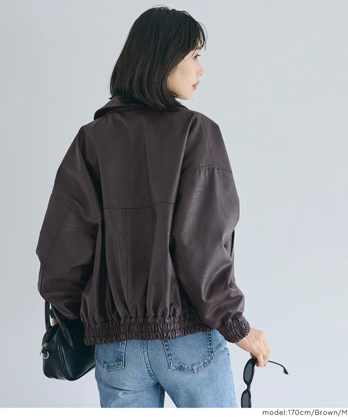 フェイクレザージャケット レディース 送料無料/メール便不可 - Image 4