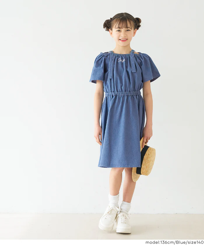 デニムハートバックルワンピース キッズ メール便不可 - Image 2