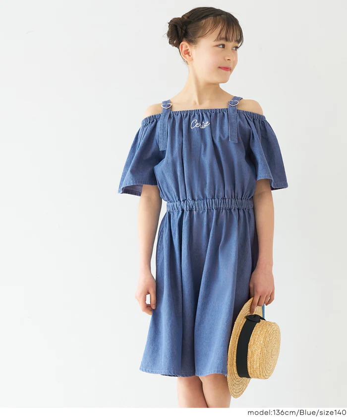 デニムハートバックルワンピース キッズ メール便不可 - Image 7