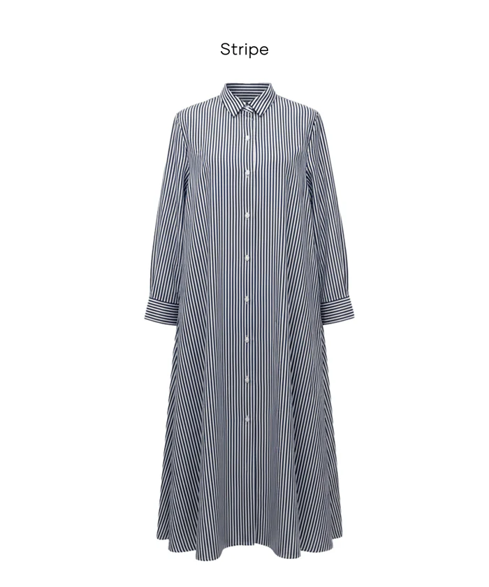セール★3490円→2990円 ストライプボリュームシャツワンピース レディース メール便不可 - Image 11