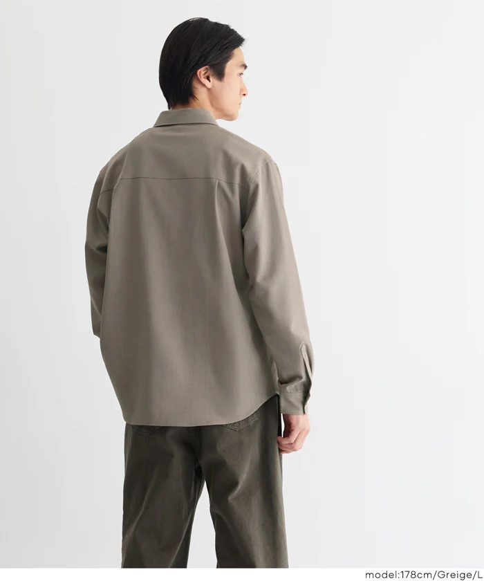 ヘリンボーンリラックス長袖シャツ メンズ メール便不可 - Image 10