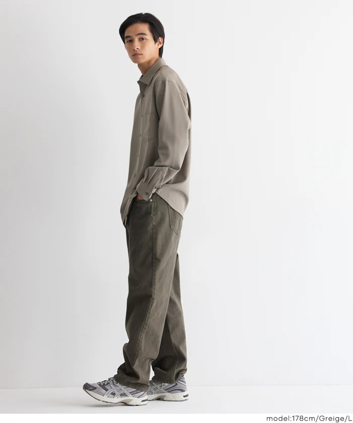 ヘリンボーンリラックス長袖シャツ メンズ メール便不可 - Image 12