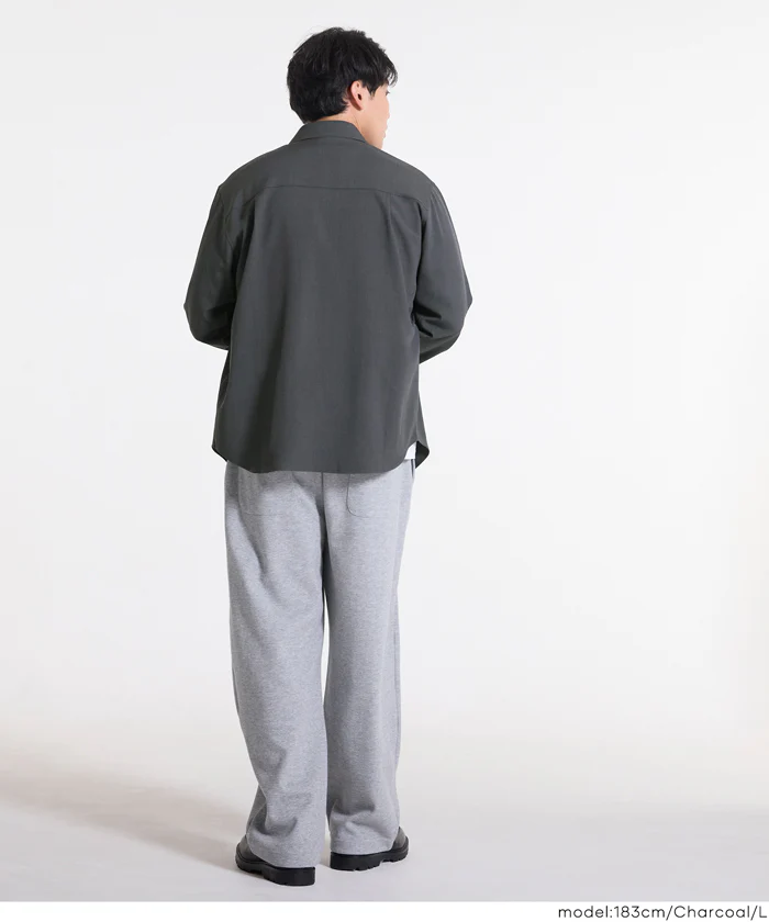 ヘリンボーンリラックス長袖シャツ メンズ メール便不可 - Image 4