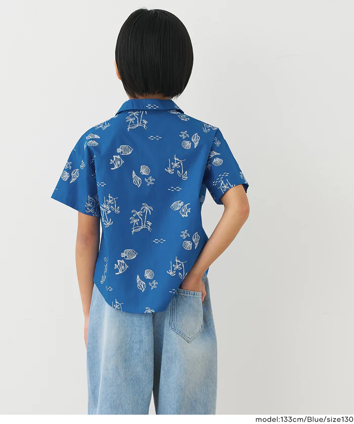 総柄開襟シャツ キッズ メール便可 - Image 5