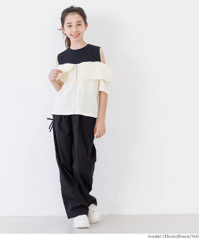 レースアップワイドパンツ キッズ メール便不可 - Image 2