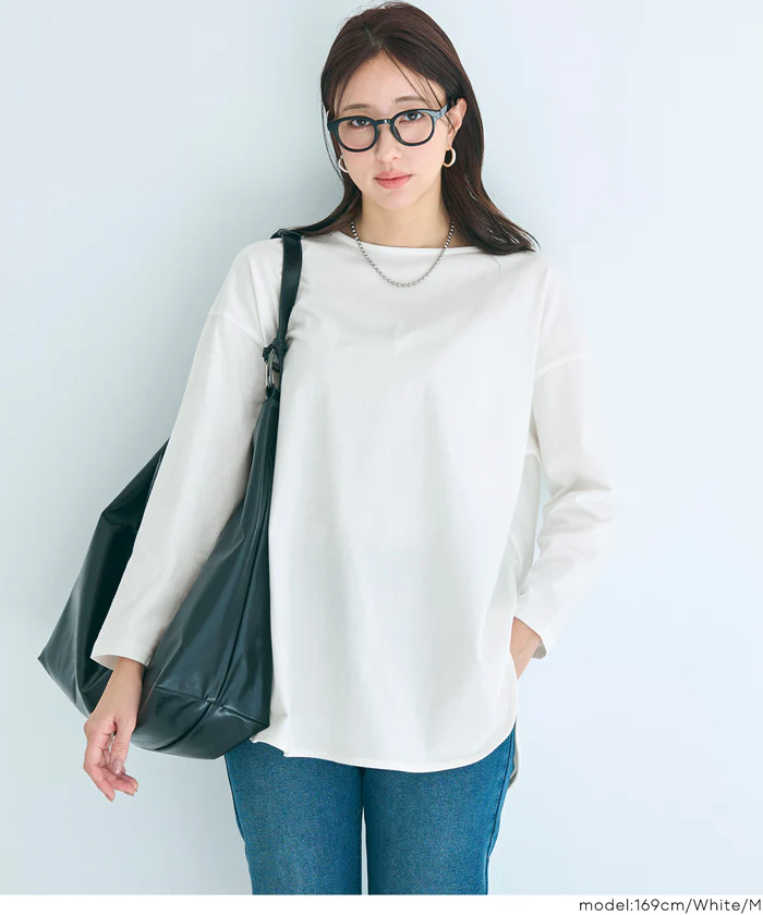 セール★990円→890円 レギュラーオンスコットンサイドスリットビッグTシャツ レディース メール便不可 - Image 3