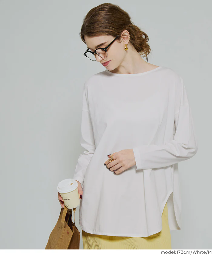 セール★990円→890円 レギュラーオンスコットンサイドスリットビッグTシャツ レディース メール便不可 - Image 8