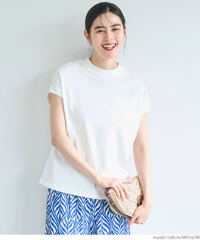 COTTON from the U.S.モックネックTシャツ レディース メール便可 - Image 7