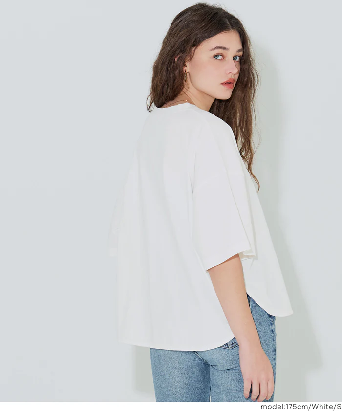 GW限定セール★ レギュラーオンス５分袖ビックTシャツ レディース メール便可 - Image 4