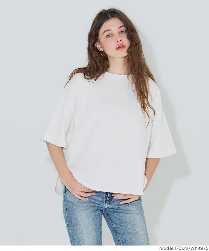 GW限定セール★ レギュラーオンス５分袖ビックTシャツ レディース メール便可 - Image 5