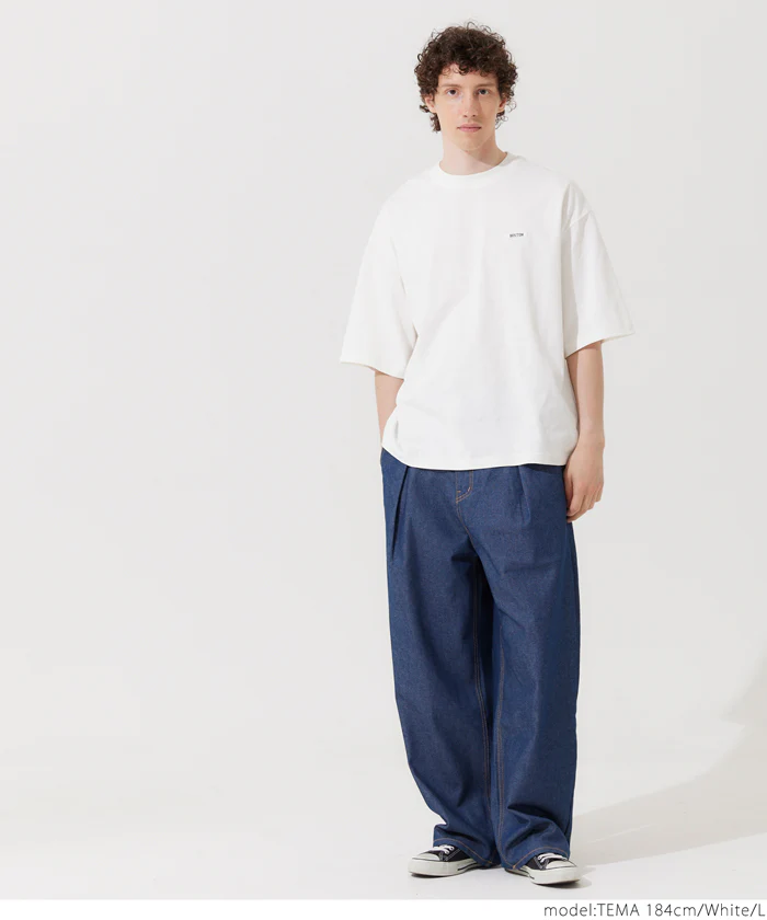 セール★1690円→990円 Tシャツ メンズ カットソー シリコンラバーワッペン ドロップショルダー ビッグシルエット ワンポイント 半袖 ロゴ メール便不可 24ss coca コカ - Image 2
