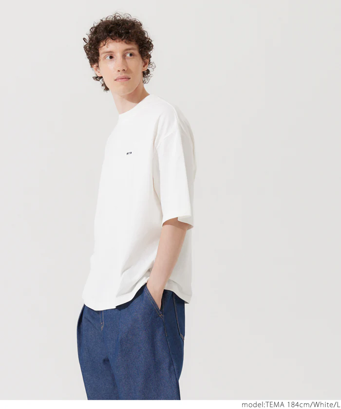 セール★1690円→990円 Tシャツ メンズ カットソー シリコンラバーワッペン ドロップショルダー ビッグシルエット ワンポイント 半袖 ロゴ メール便不可 24ss coca コカ - Image 3