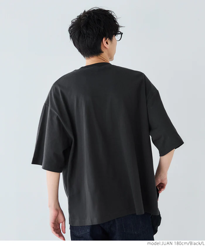 セール★1690円→990円 Tシャツ メンズ カットソー シリコンラバーワッペン ドロップショルダー ビッグシルエット ワンポイント 半袖 ロゴ メール便不可 24ss coca コカ - Image 8