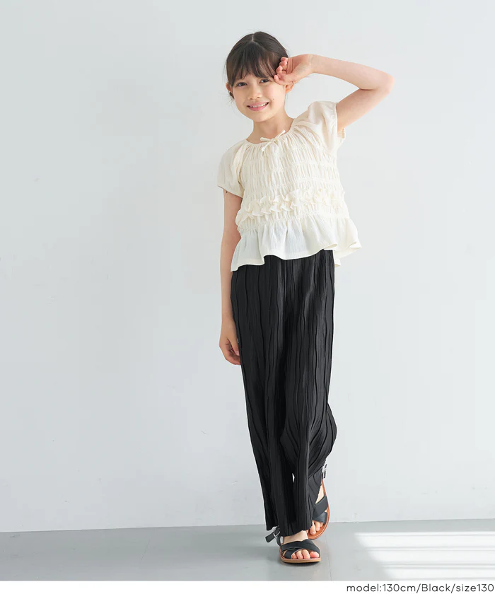 親子お揃いウェーブプリーツパンツ キッズ メール便可 mrb - Image 11