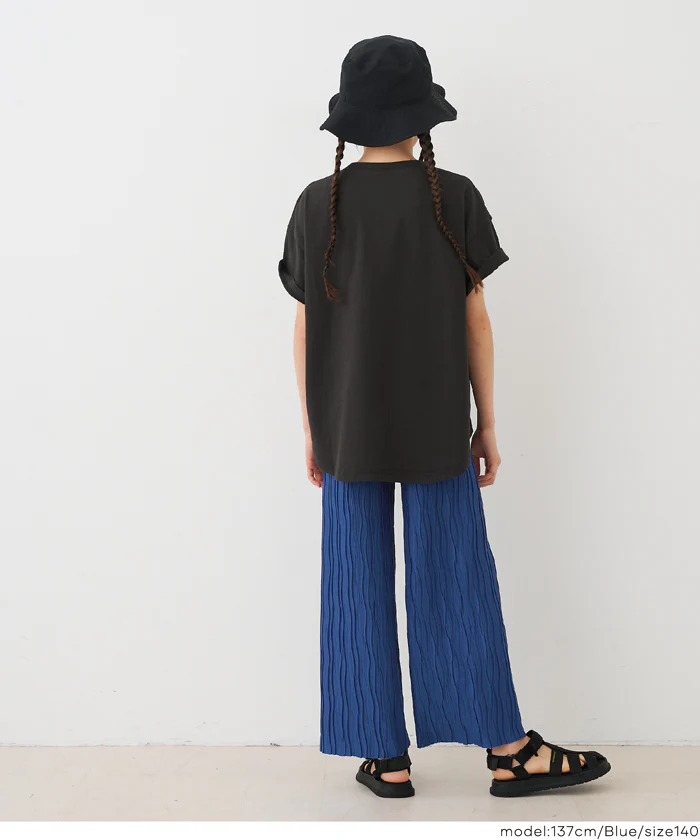 親子お揃いウェーブプリーツパンツ キッズ メール便可 mrb - Image 8
